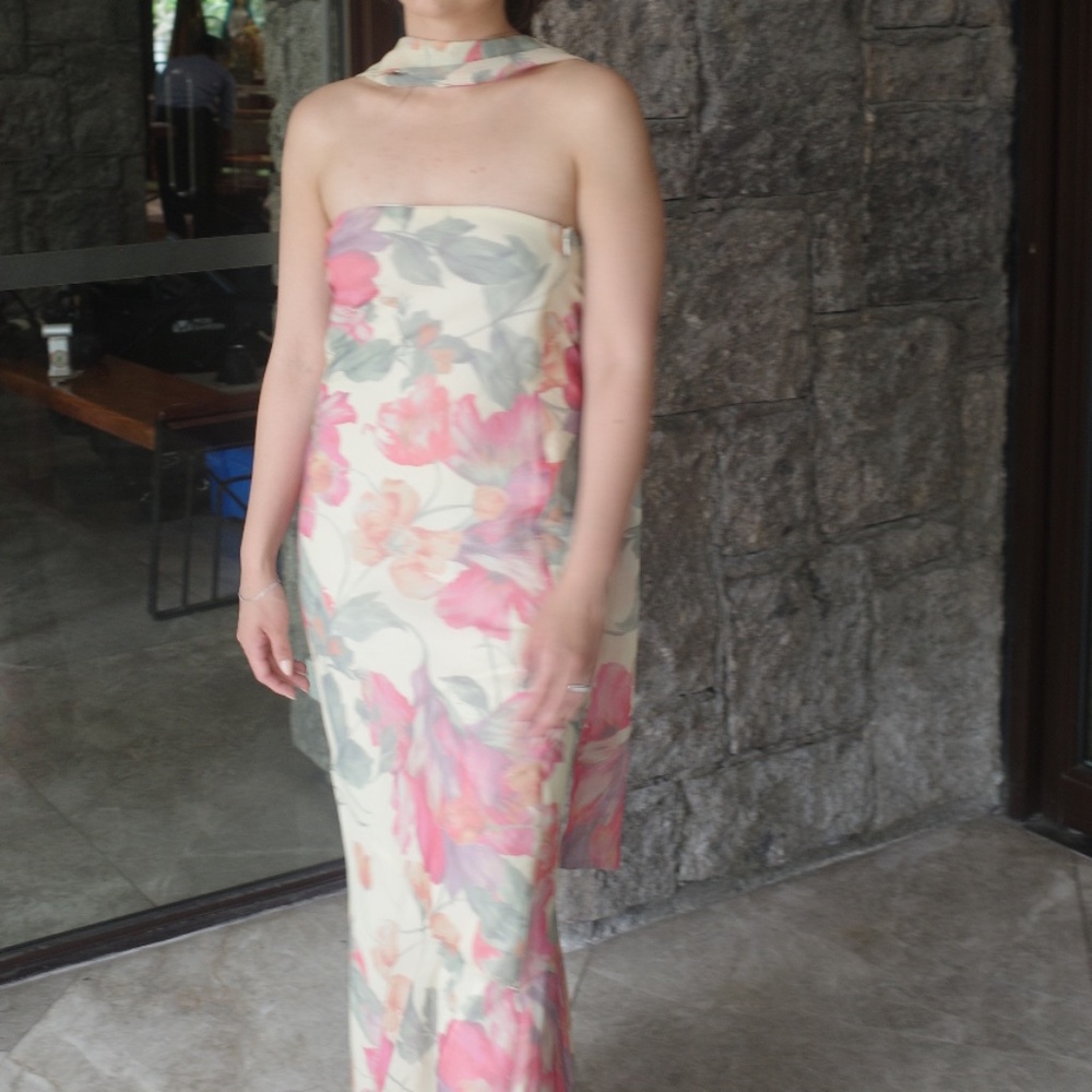 Peppermayo Under the Pagoda Maxi Dress - Yellow Peony - size US4